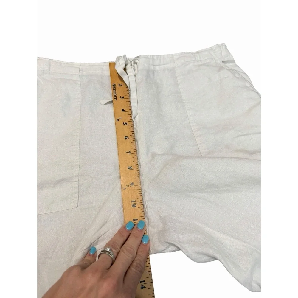 Everlane Pants Women's 8 White 100% Linen Patch Pocket Wide Leg Crop #CC12-1